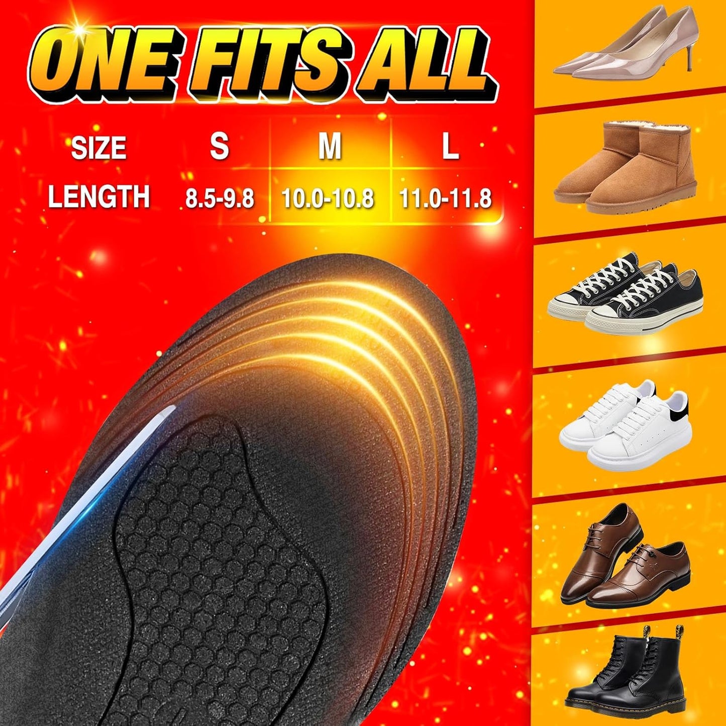 Warm Electric Heated Insoles for Cold Feet