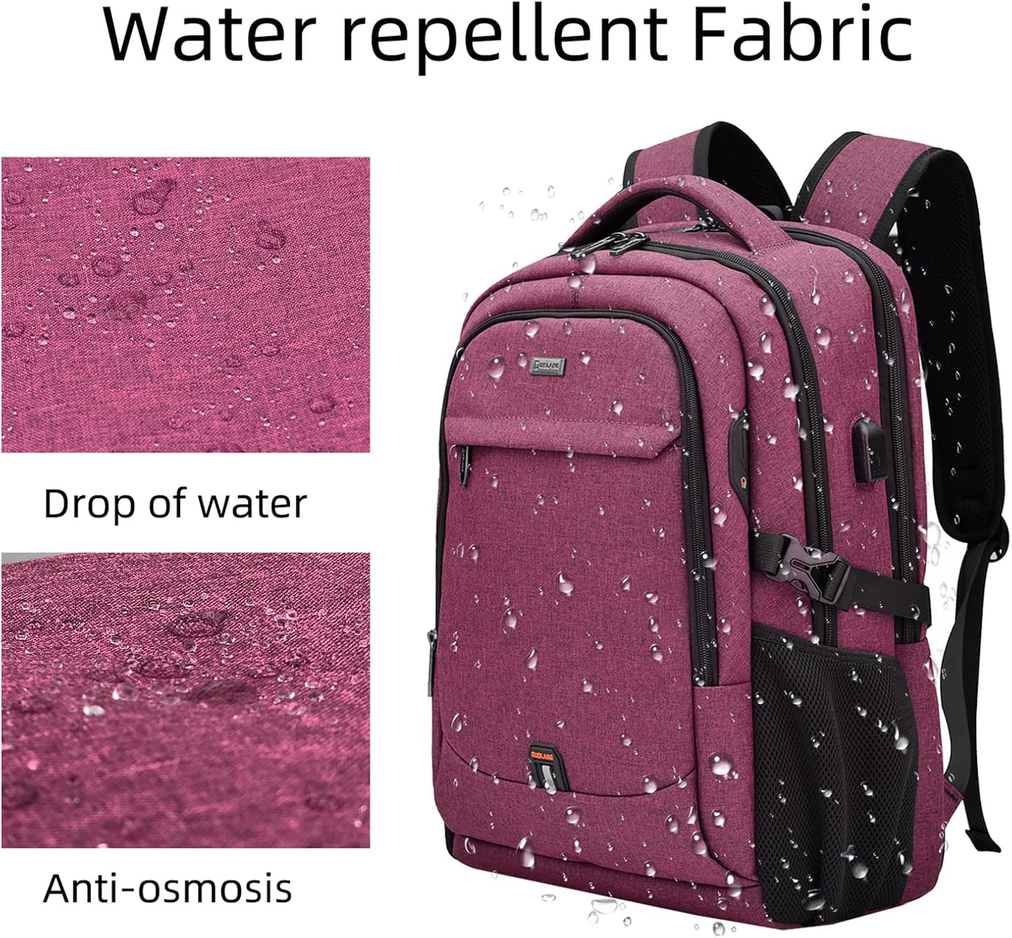 Durable Commuter Laptop Bag with USB Charger & Multiple Pockets