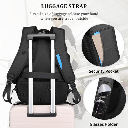 Durable Commuter Laptop Bag with USB Charger & Multiple Pockets