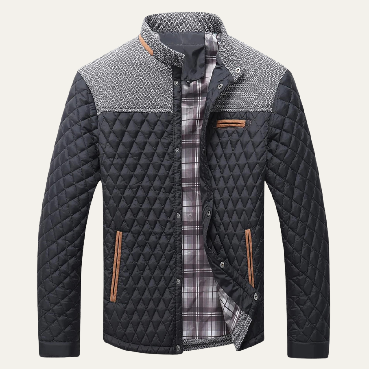 Slim Fit Men's Padded Quilted Bomber Coat - OutfitLondon