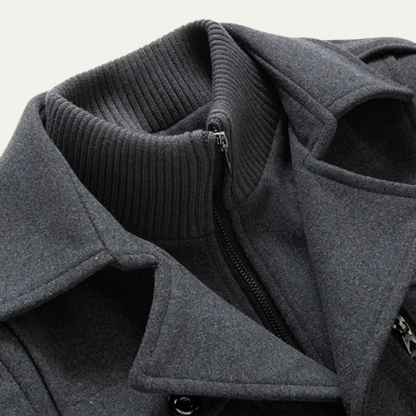 Stylish Men's Warm Wool Winter Overcoat