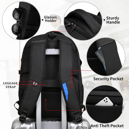 Durable Commuter Laptop Bag with USB Charger & Multiple Pockets