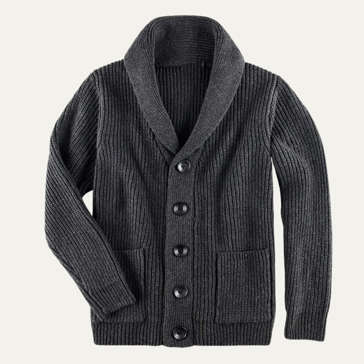 Cozy Men's Thick Knit Shawl Neck Winter Cardigan - OutfitLondon
