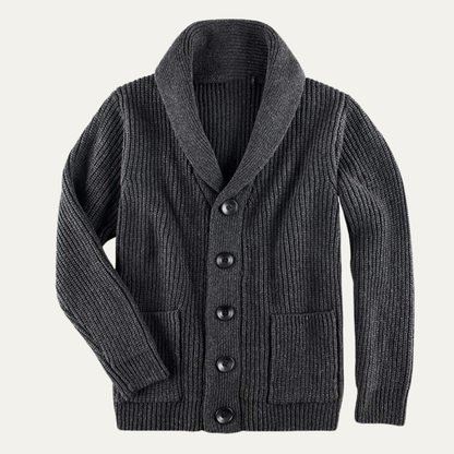 Cozy Men's Thick Knit Shawl Neck Winter Cardigan - OutfitLondon
