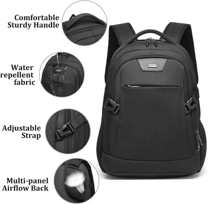 Durable Commuter Laptop Bag with USB Charger & Multiple Pockets
