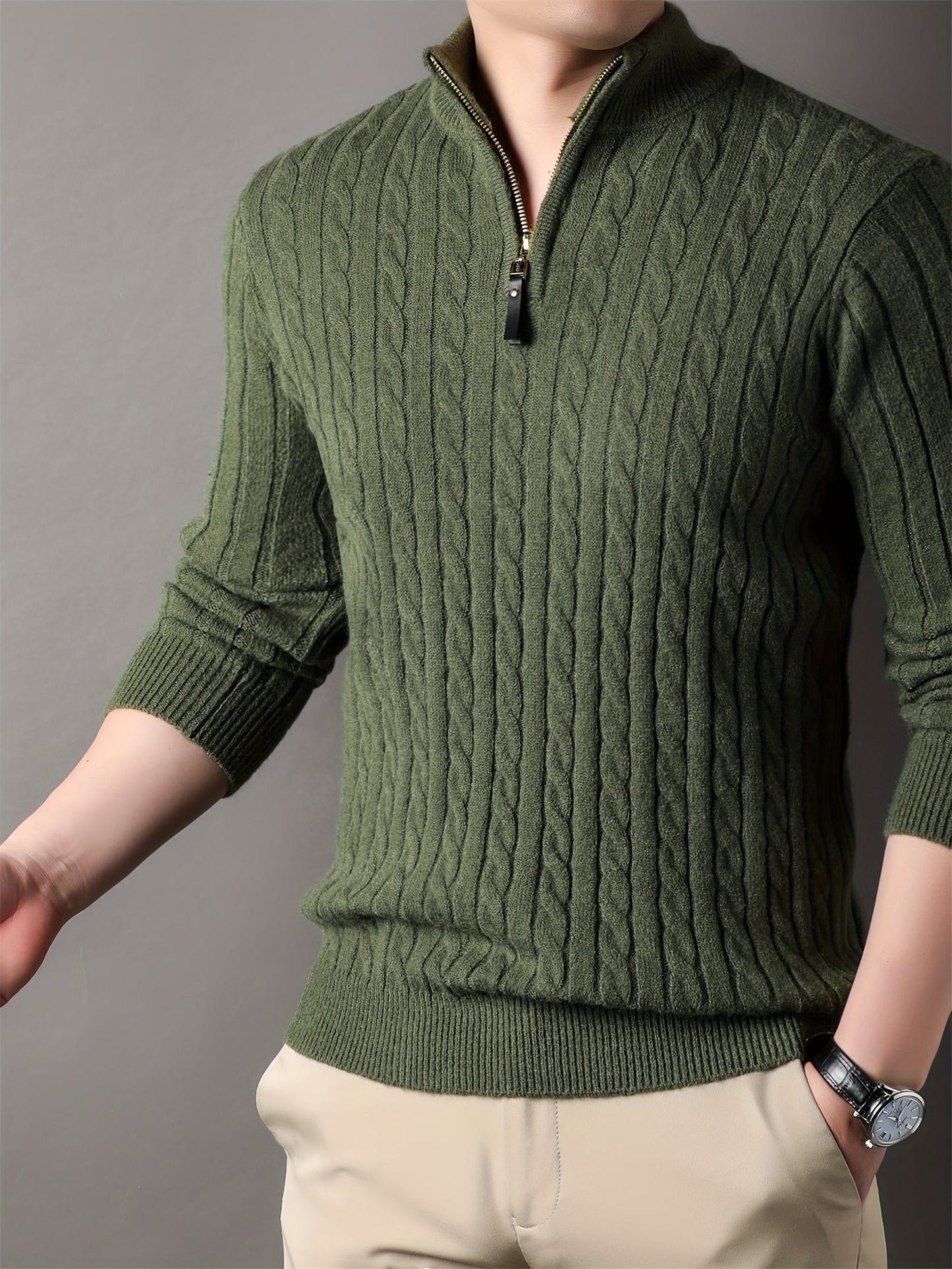 Warm and Cozy Striped Mens Sweater