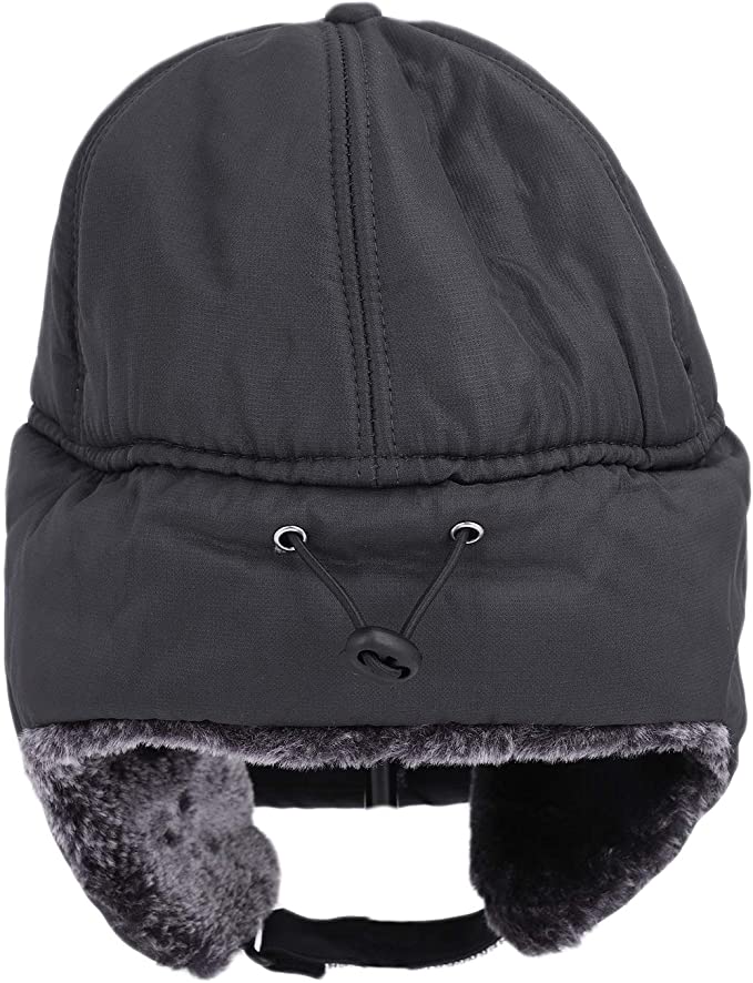 Mens Winter Cold Weather Snow Hat With Ear Flaps And Brim