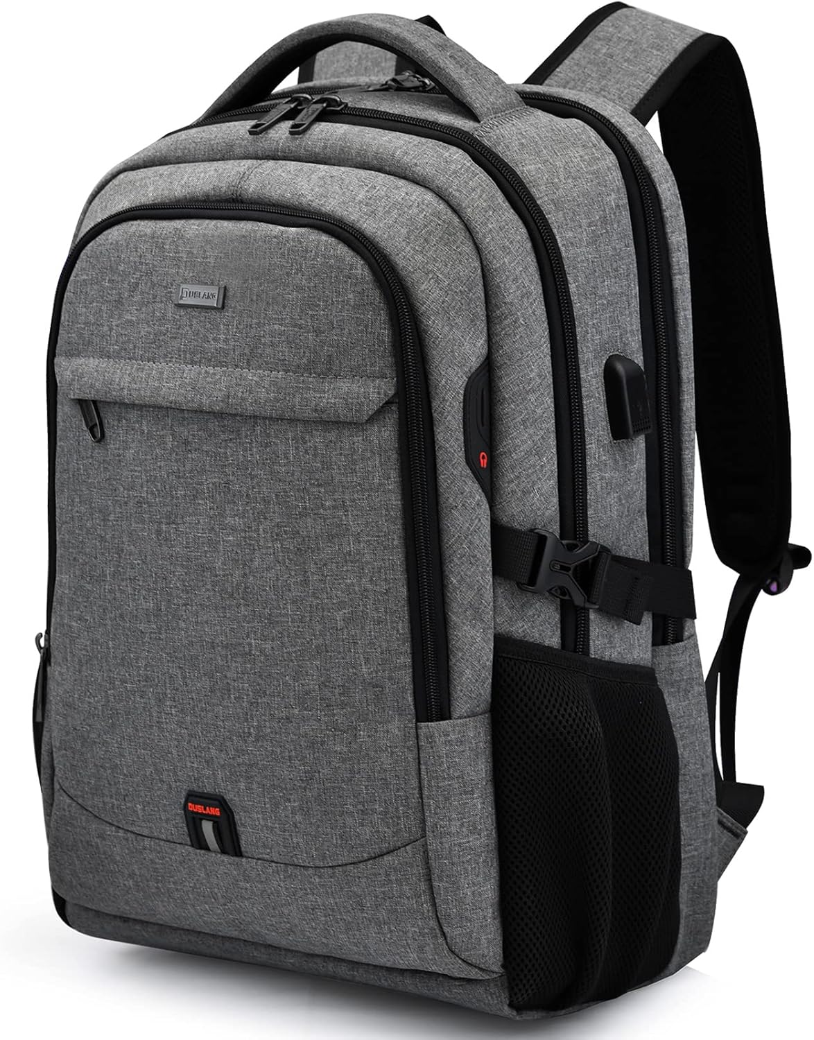 Durable Commuter Laptop Bag with USB Charger & Multiple Pockets