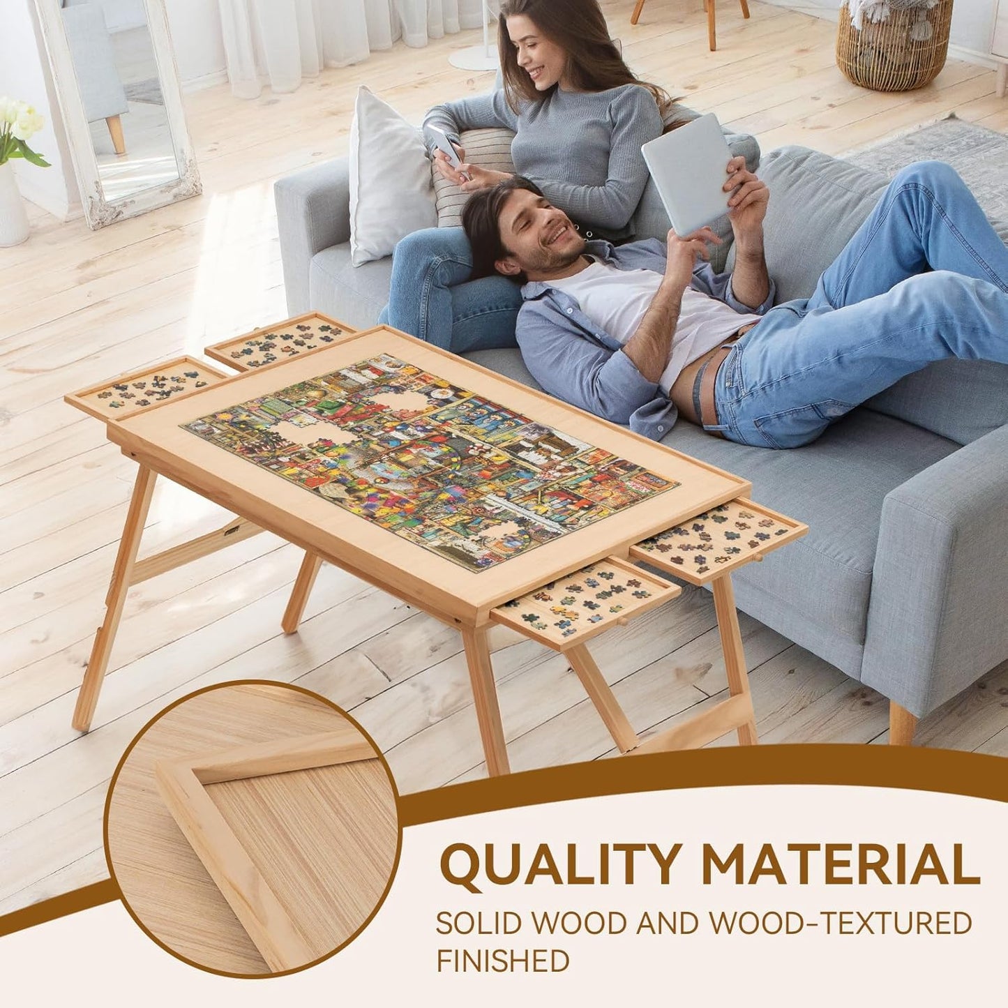 Compact Jigsaw Table with Storage