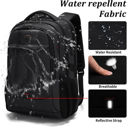 Durable Commuter Laptop Bag with USB Charger & Multiple Pockets