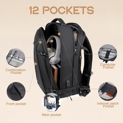 Large Water Resistant Travel Backpack with Laptop Compartment