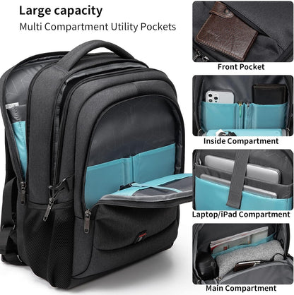 Durable Commuter Laptop Bag with USB Charger & Multiple Pockets