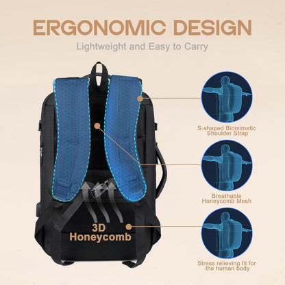 Large Water Resistant Travel Backpack with Laptop Compartment