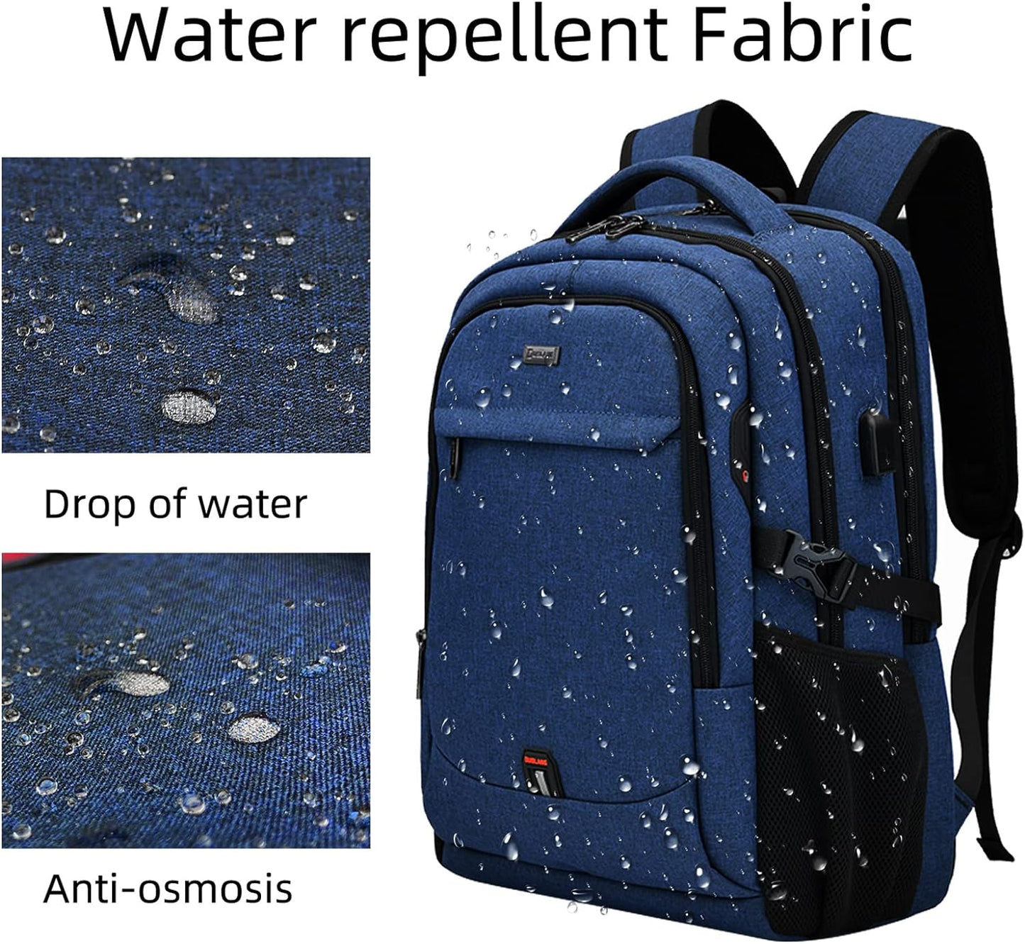 Durable Commuter Laptop Bag with USB Charger & Multiple Pockets