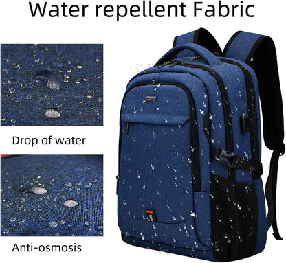 Durable Commuter Laptop Bag with USB Charger & Multiple Pockets