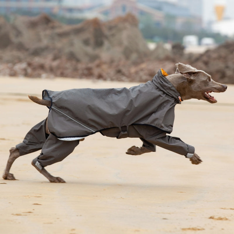Wrapped Reflective Dog Raincoat With Legs And Hood