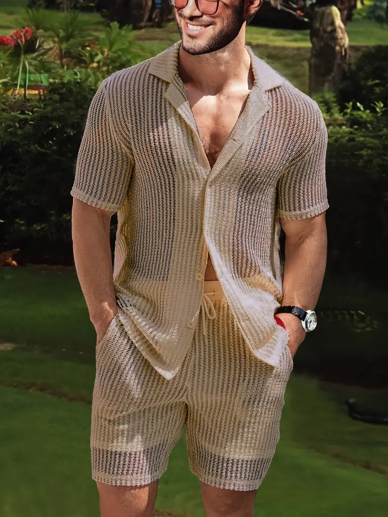 Men's Relaxed Fit Summer T-Shirt and Shorts Set