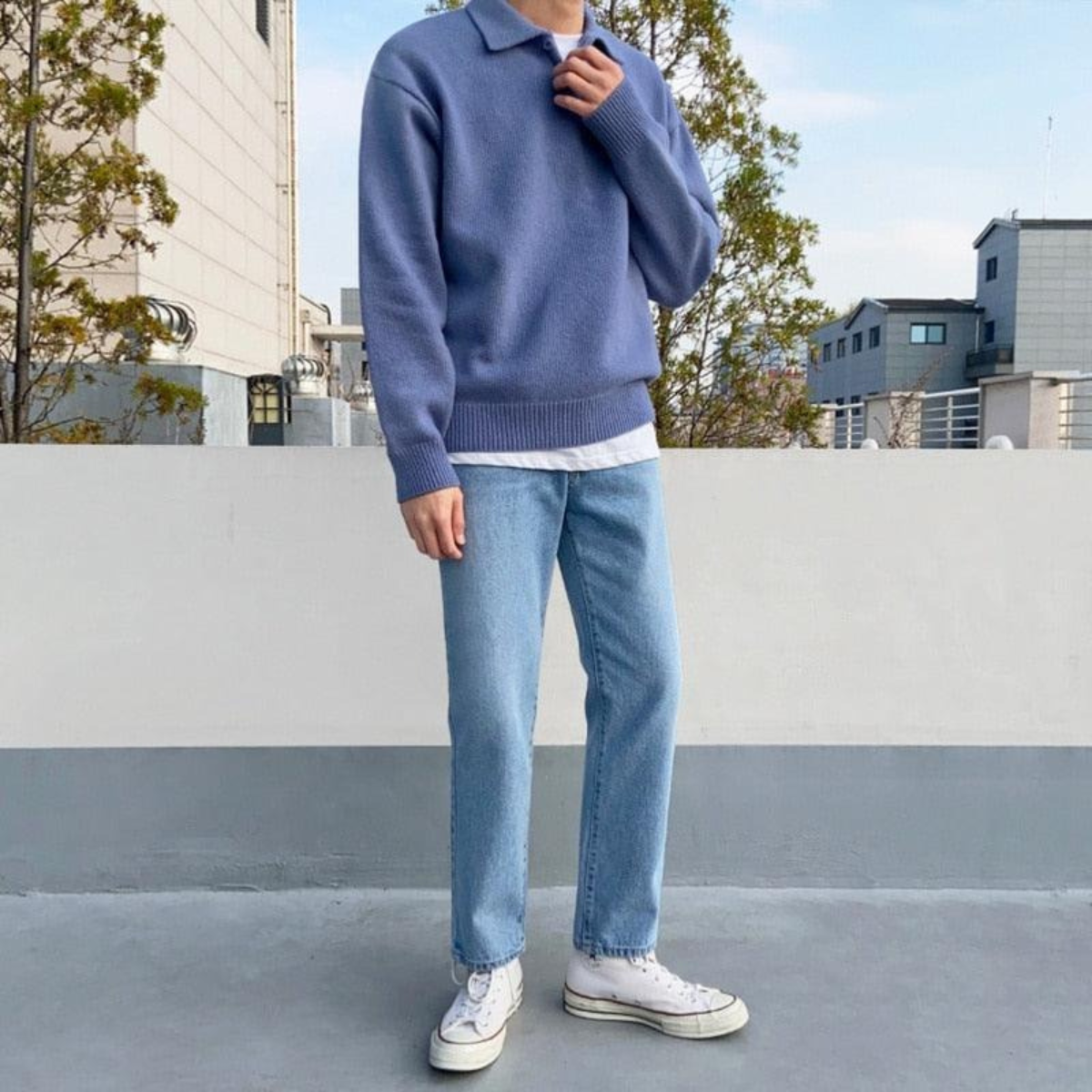 Classic Men's Wool Polo Neck Sweater
