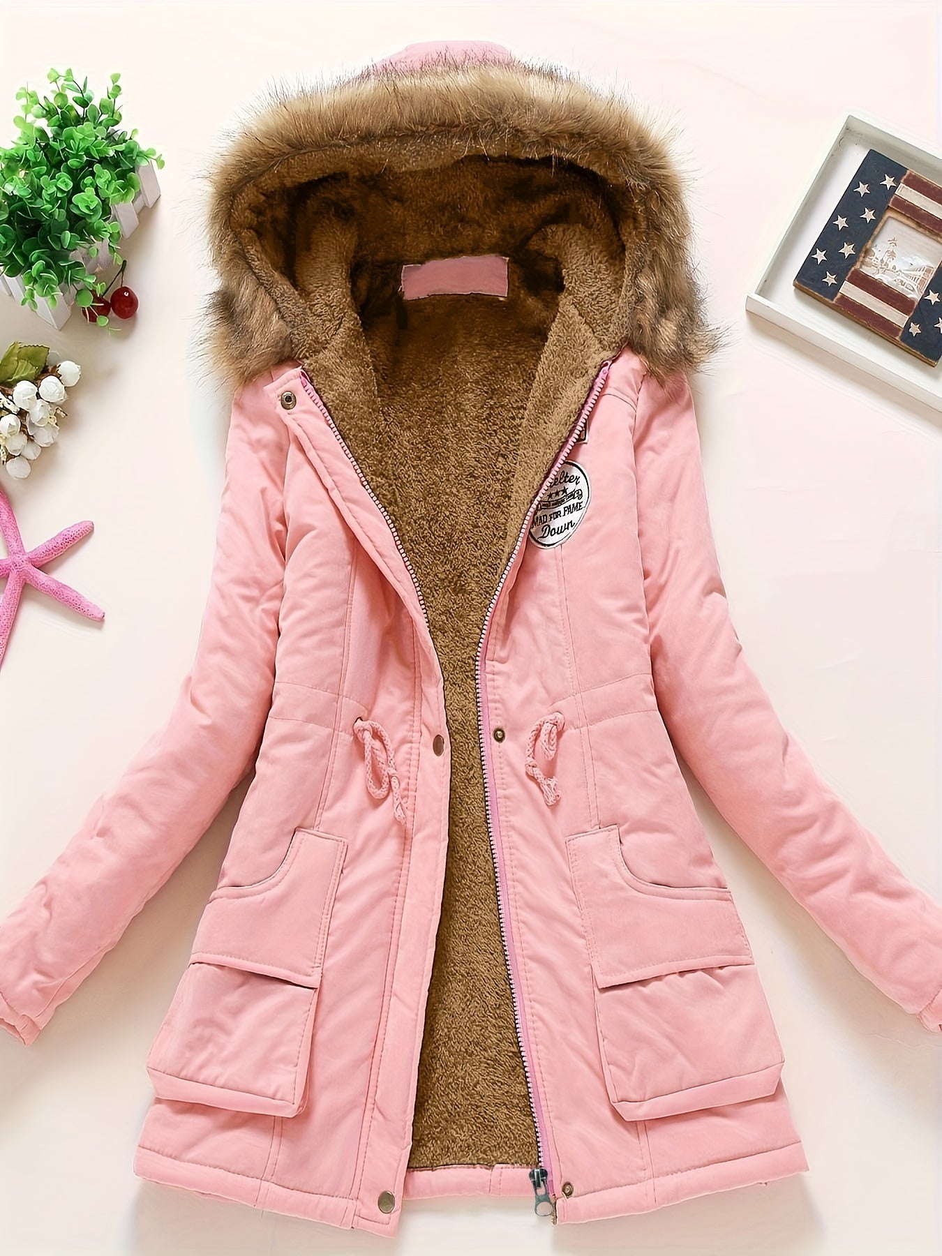 Warm Women's Rain Jacket with Hood