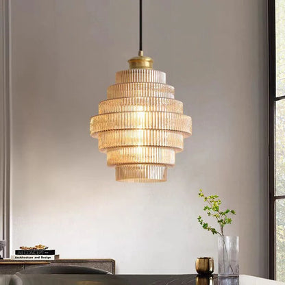 Elegant Multi-Level Gold Pendant Lamp