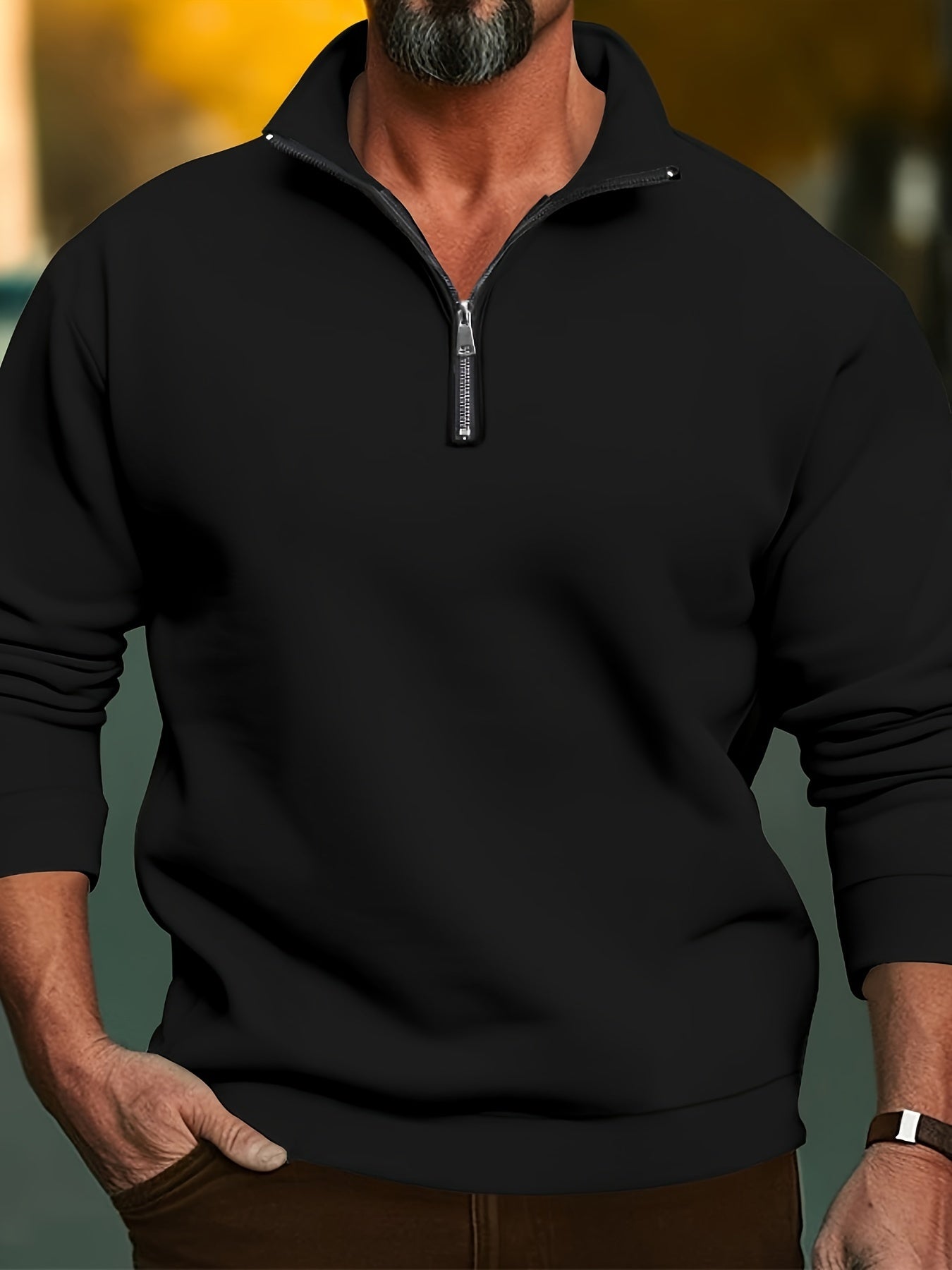 Warm Mens Fleece Crew Neck Sweatshirt