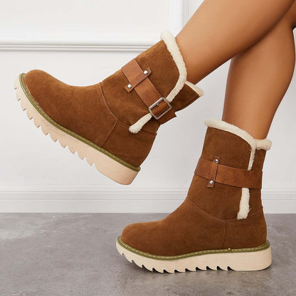 Warm Non Slip Ankle Snow Boots Winter Fur Lining Booties8945