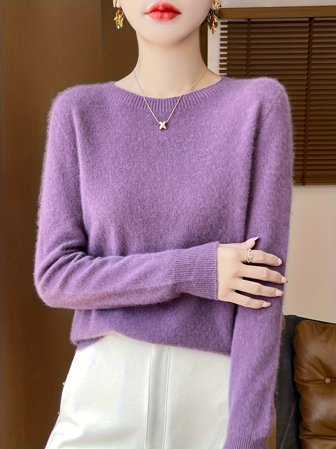 Comfortable Regular Fit Crew Neck Sweater