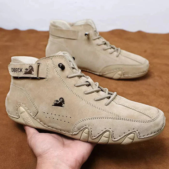 Barefoot Beck Ram Shoes Italian Handmade Suede Velcro High Boots