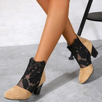 Elegant Lace High Heel Boots