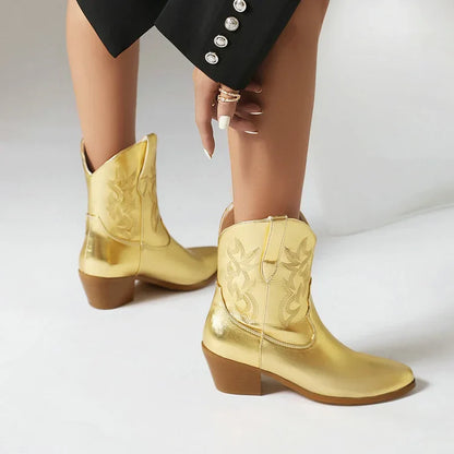 Rugged Ladies Cowboy Ankle Boots