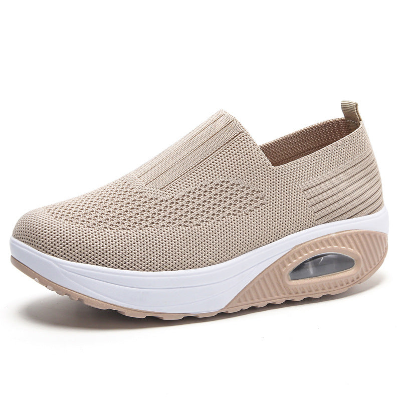 Women Wedge Shoes Breathable Casual Mesh Air-Cushion Walking Sneakers
