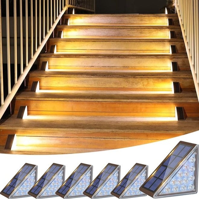 4 Packs Solar-Powered Outdoor Stair Lights