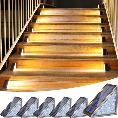 4 Packs Solar-Powered Outdoor Stair Lights