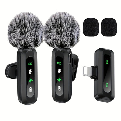 Wireless Lavalier Microphone with USB-C Connectivity for Smartphones and Tablets – Compact Design, Ideal for Podcasts and Vlogs