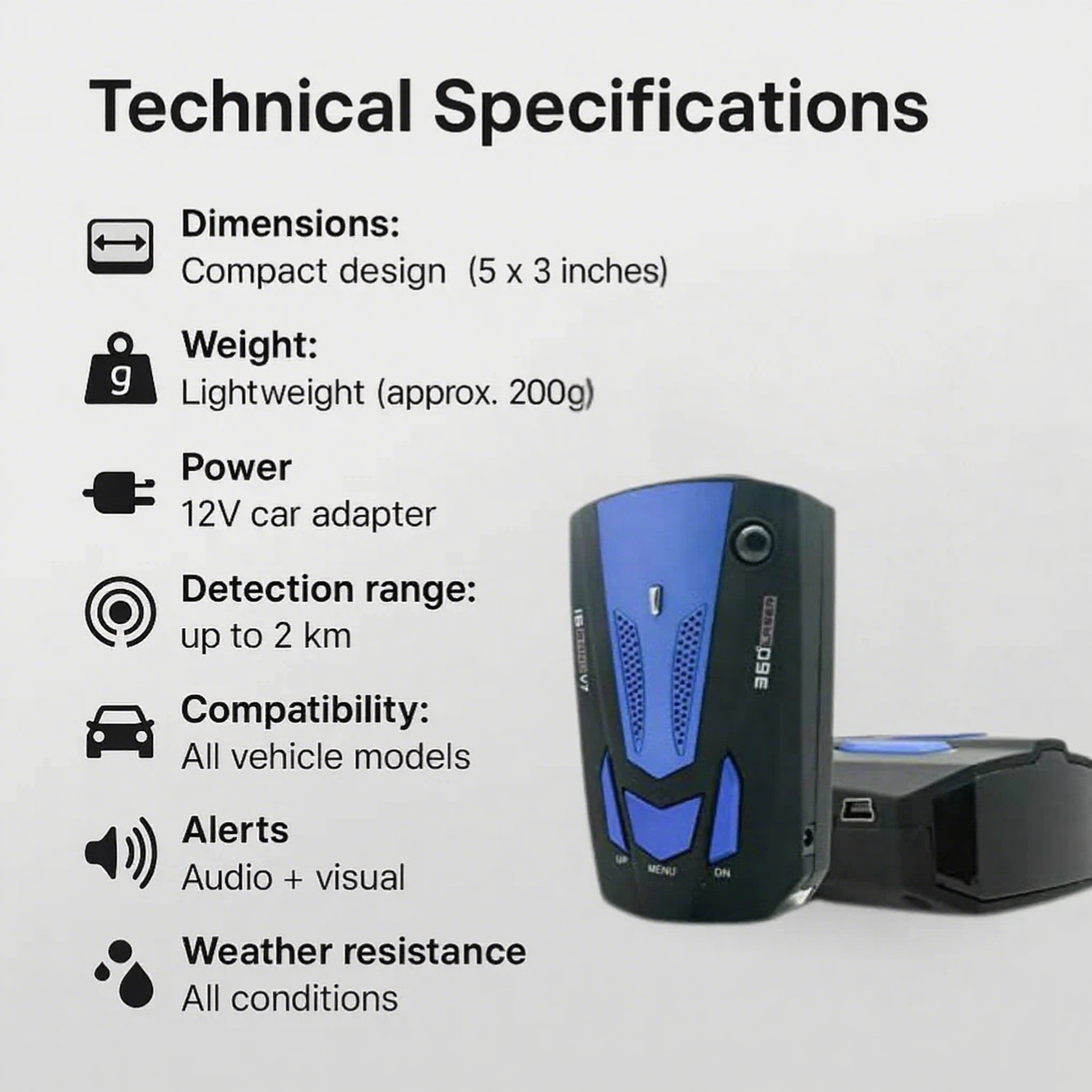 Radar Detector – Flash Speed Camera Detector with Precision Long-Range Detection for Safe Driving