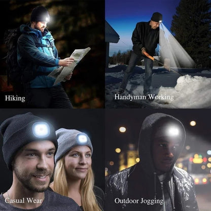 Rechargeable Winter LED Beanie Light
