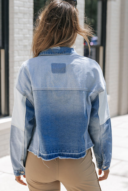 Trendy Distressed Denim Jacket for Women