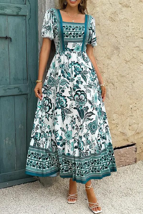 Vintage Floral Summer Short Dress - OutfitLondon