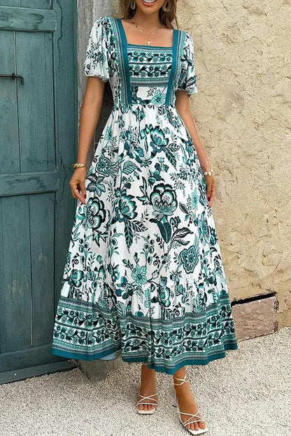 Vintage Floral Summer Short Dress - OutfitLondon