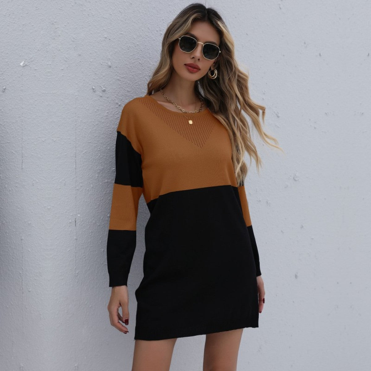 Cozy Relaxed Fit Sweater Dress - OutfitLondon