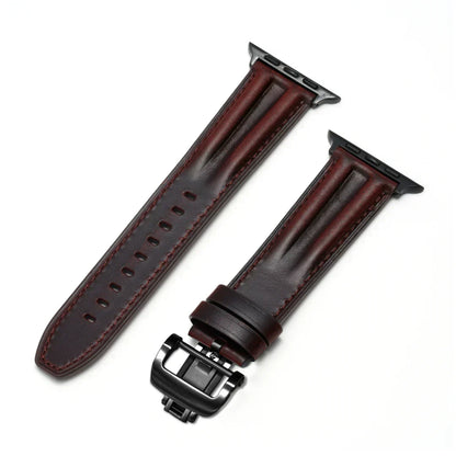 Classic Metal Strap Apple Watch Band With Silver Buckle