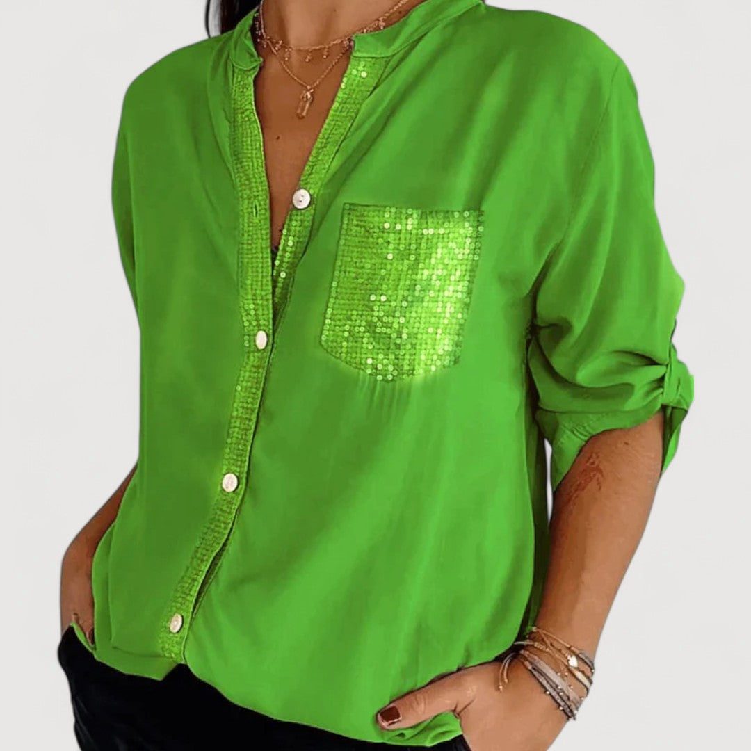 Glittering Sequin Detail Women's Top