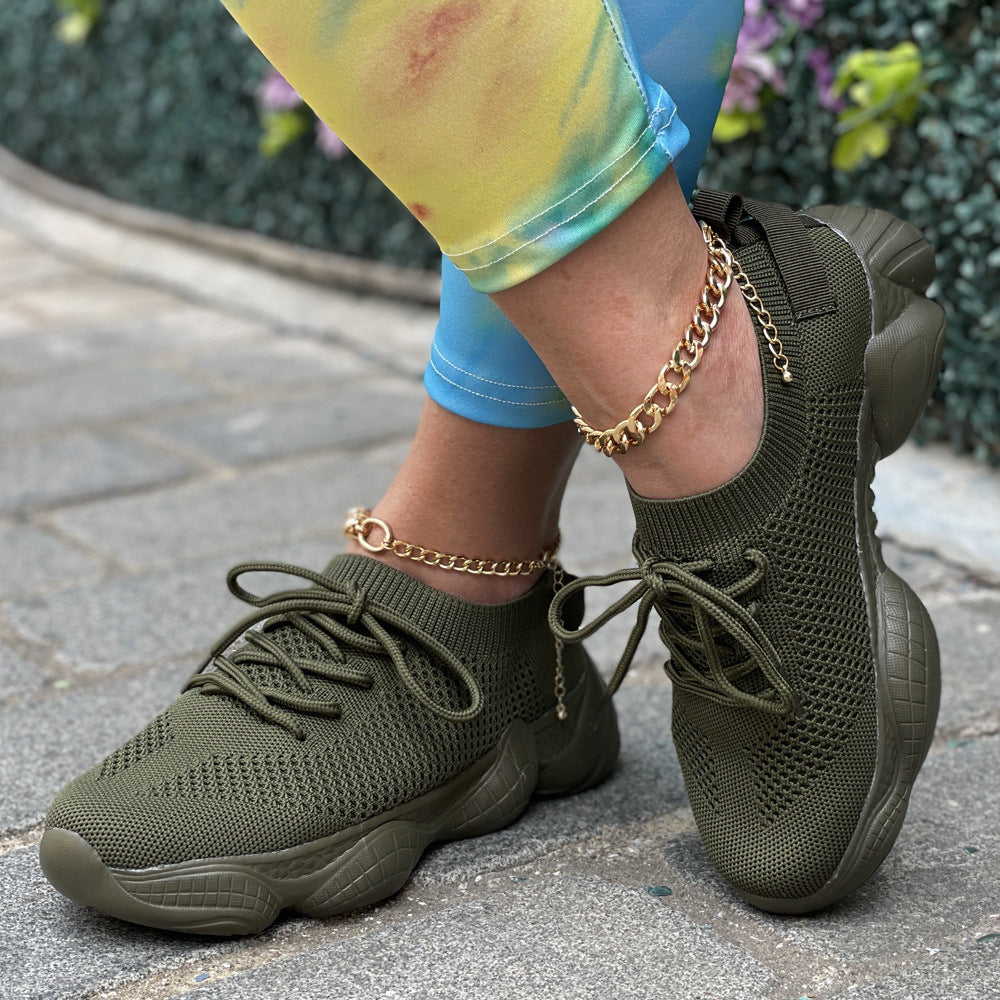 Women's Comfortable Breathable Lace-Up Sneakers