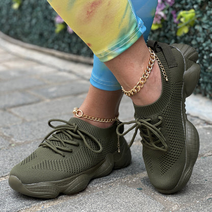 Women's Comfortable Breathable Lace-Up Sneakers