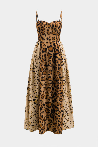 Stylish Animal Print Mid Length Dress - OutfitLondon