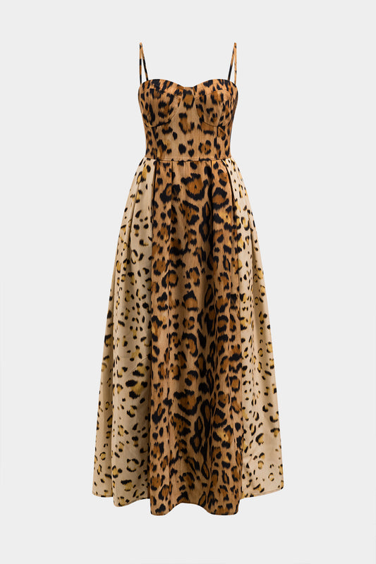 Stylish Animal Print Mid Length Dress - OutfitLondon