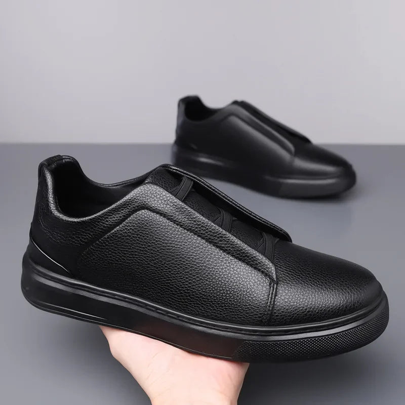 Leather Crossover Sneakers