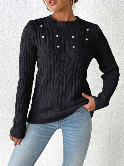 Cozy Ladies Cable Knit Jumper with Soft Cuffs
