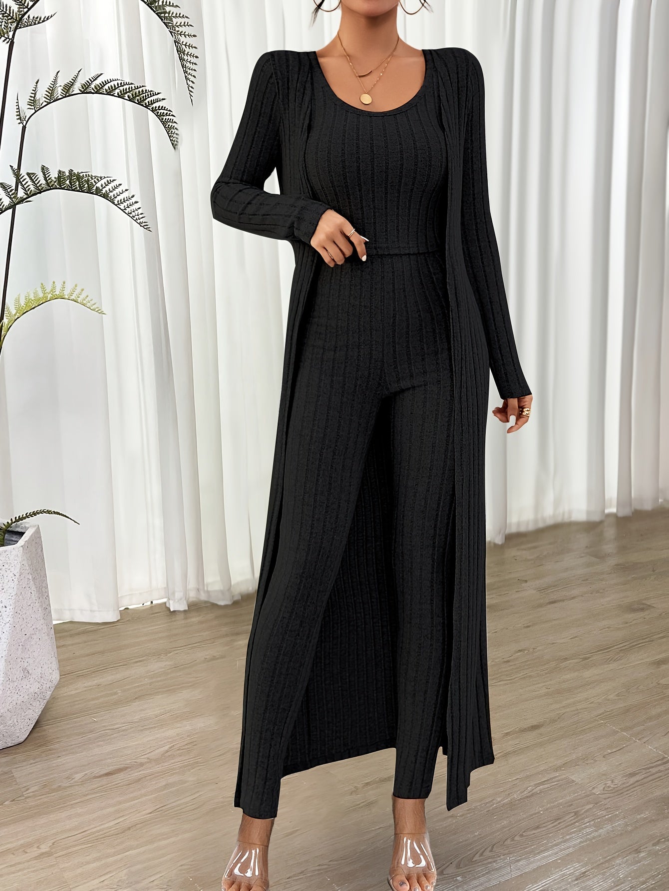 Soft Women's 2pc Crop Top and High Waisted Pant Set
