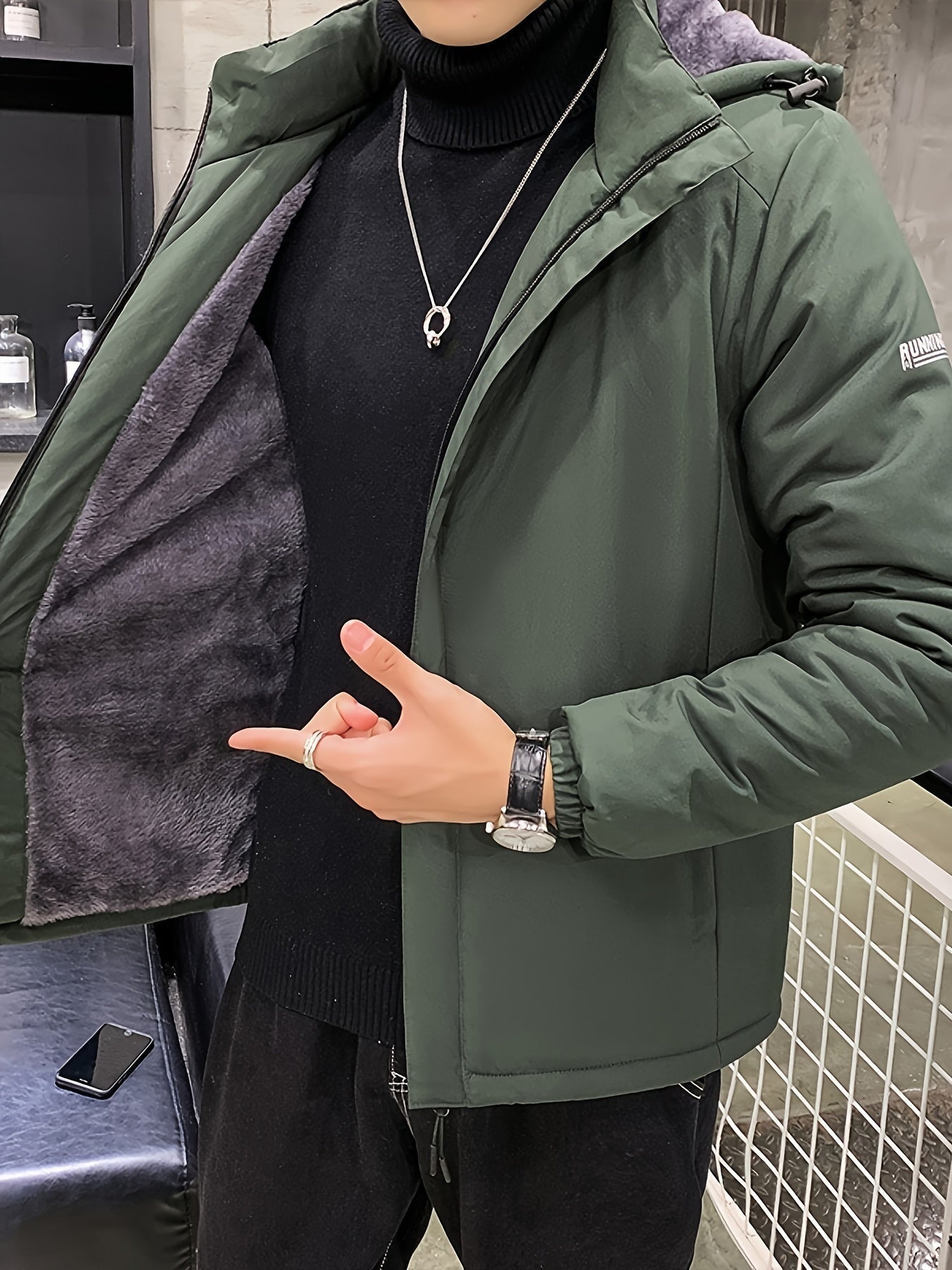 Warm Waterproof Mens Puffer Fleece Jacket - OutfitLondon